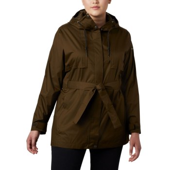 Dámské Bundy Columbia Pardon My Trench Rain Plus Size Olivy Zelené HCNALJ638